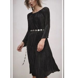 Mary McFadden Silk Plisse Fotuny Column Dress